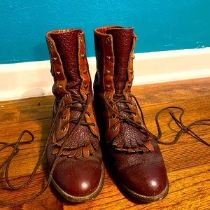 Vintage/Retro Justin brand Lace Up Roper Boots